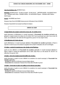 Conseil Municipal du 9 décembre 2019