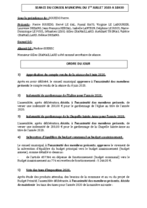 Conseil Municipal du 1 juillet 2020