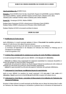 Conseil Municipal du 16 mars 2021