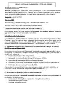 Conseil Municipal du 17 mai 2021