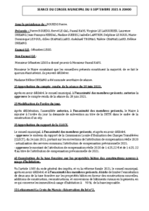 Conseil Municipal du 06 septembre 2021