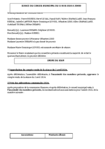 Conseil Municipal du 13 mai 2024