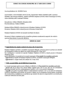 Conseil Municipal du 17 juin 2024