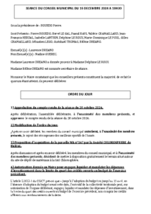 Conseil Municipal du 16 décembre 2024