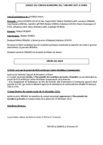Conseil Municipal du 07 janvier 2025