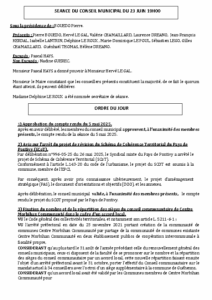 Conseil Municipal du 23 juin 2025