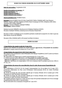 Conseil Municipal du 16 septembre 2025