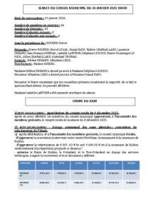 Conseil Municipal du 26 janvier 2026