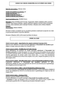 Conseil Municipal du 16 février 2026