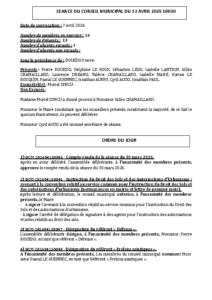 Conseil Municipal du 13 Avril 2026